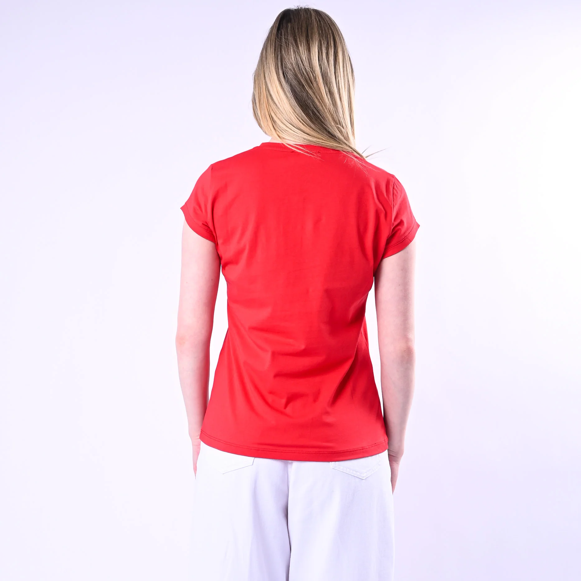 VICOLO - T-SHIRT SERAFINO MANICA CORTA ART.UAB0309/R - ROSSO - Image 4