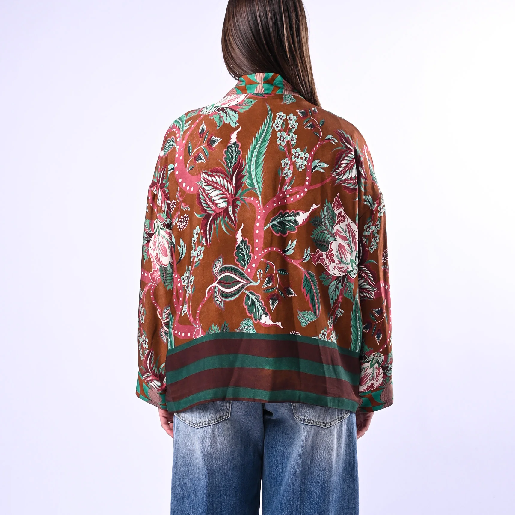 WU'SIDE - GIACCA/KIMONO FANTASIA FLOREALE ART.26251 - MORO - Image 4