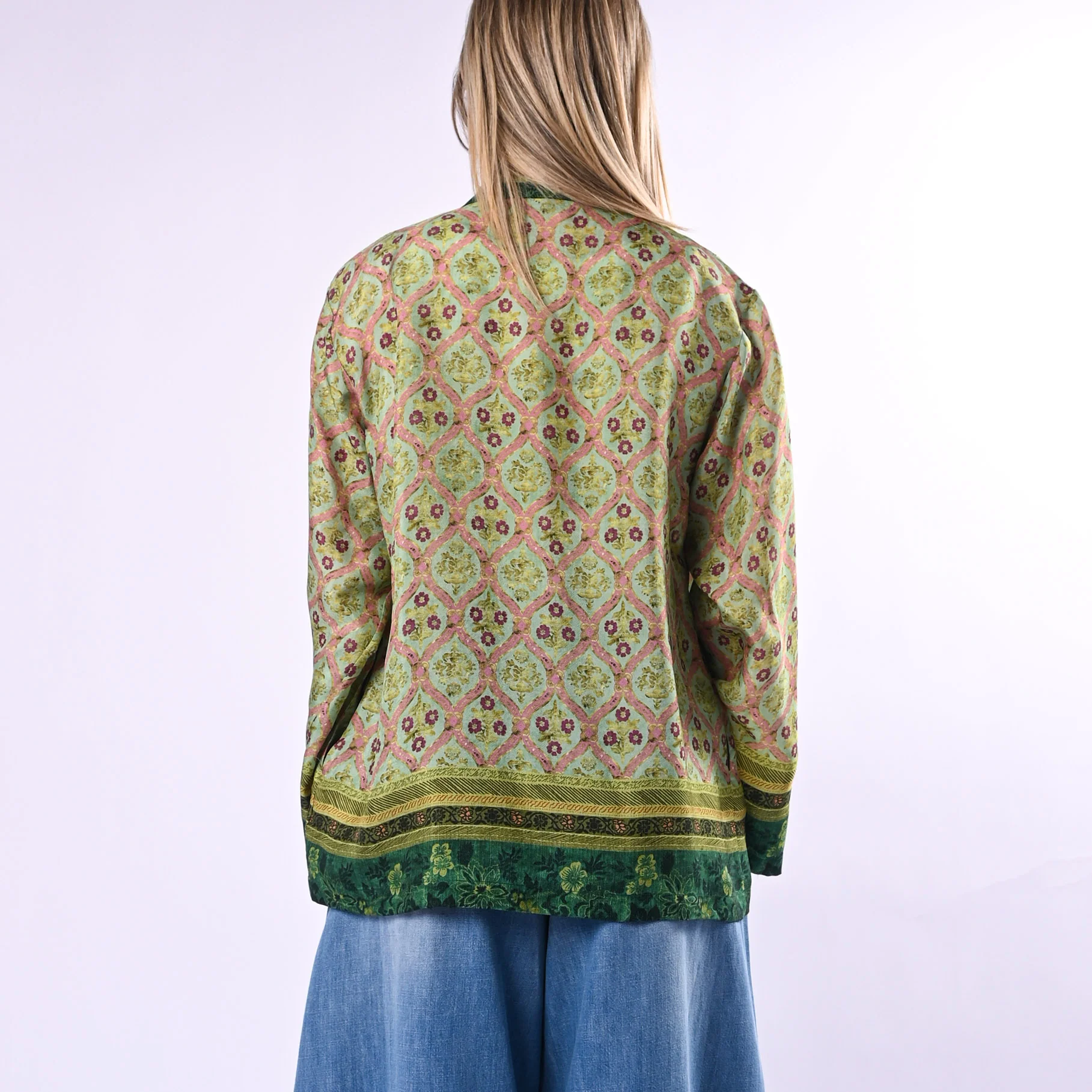 WU'SIDE - GIACCA/KIMONO FANTASIA FLOREALE ART.26552/V - VERDE - Image 3