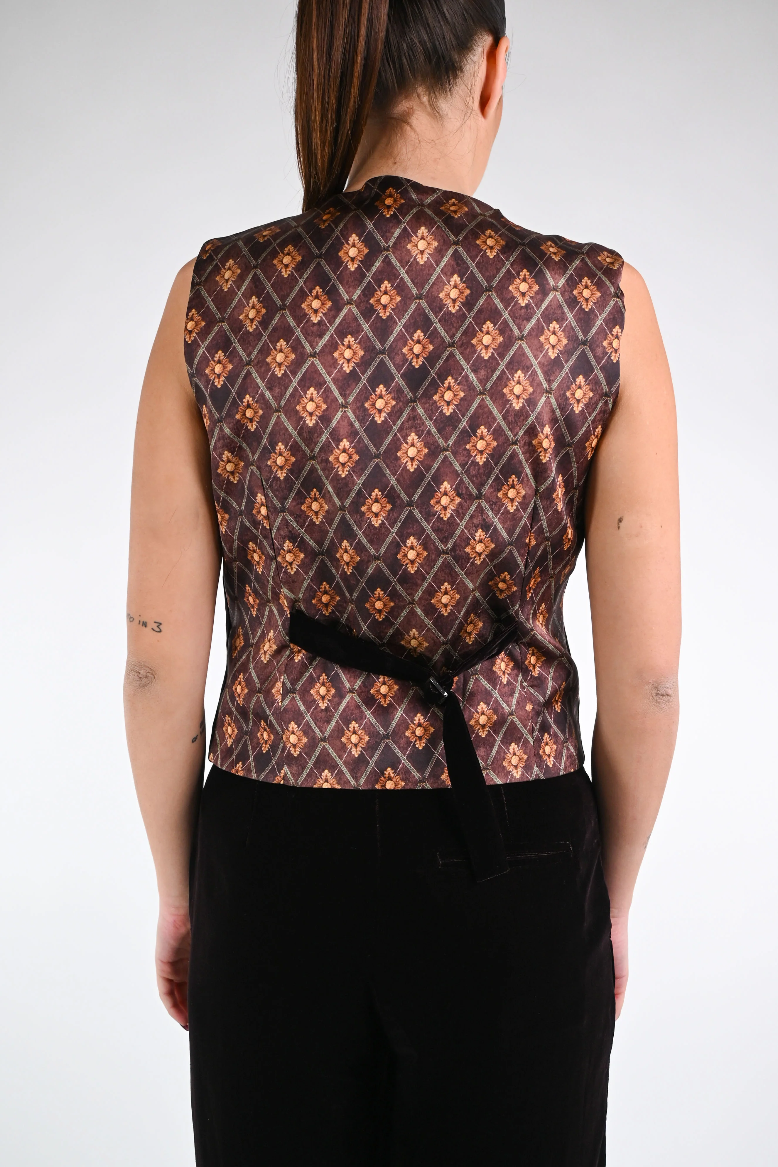 WU'SIDE - GILET VELLUTO LISCIO ART.25662 - MORO - Image 4