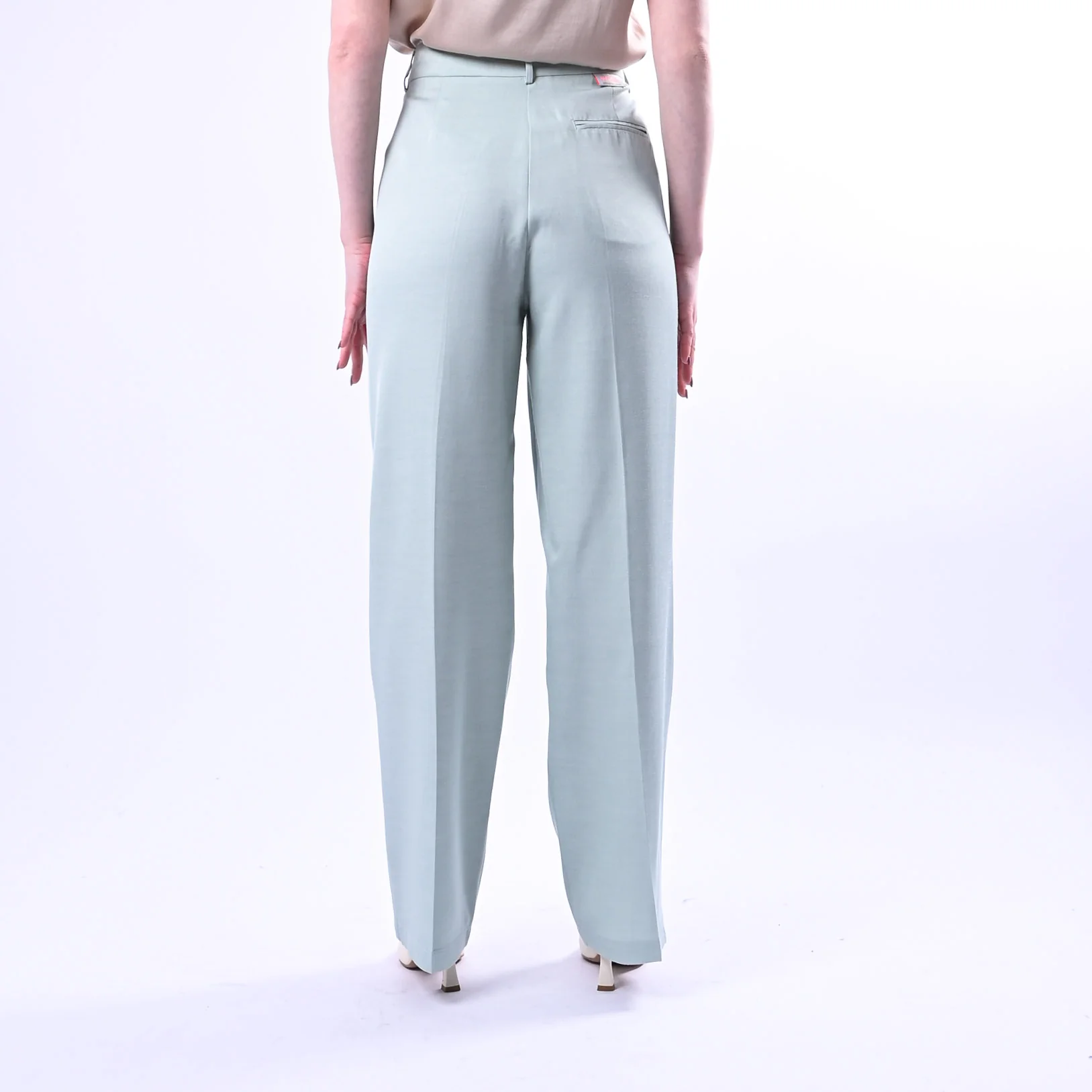 WU'SIDE - PANTALONE PALAZZO FLUIDO IN VISCOSA ART.26006 - POLVERE - Image 4